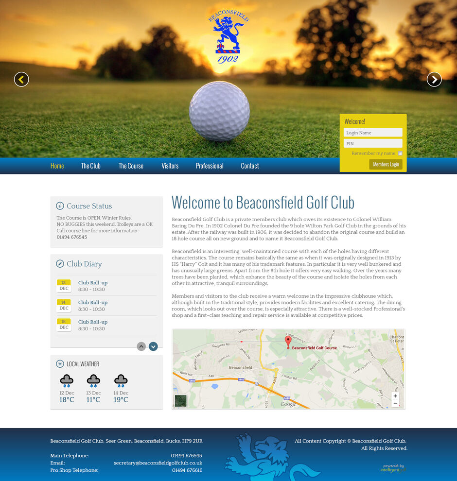 site Designs intelligentgolf CONGU handicapping, online teetime